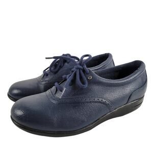 Womens Dr. Scholls Lace Up Shoes 9 M Double Air Pillow Insoles Comfort Navy Blue